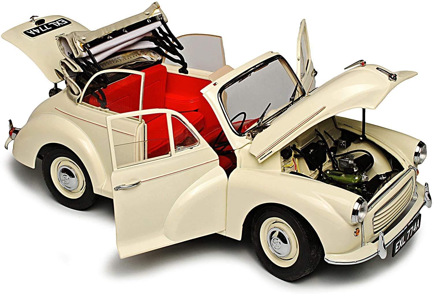1/12 scale 1965 Morris Minor 1000 Tourer Car (White) : Amazon.in